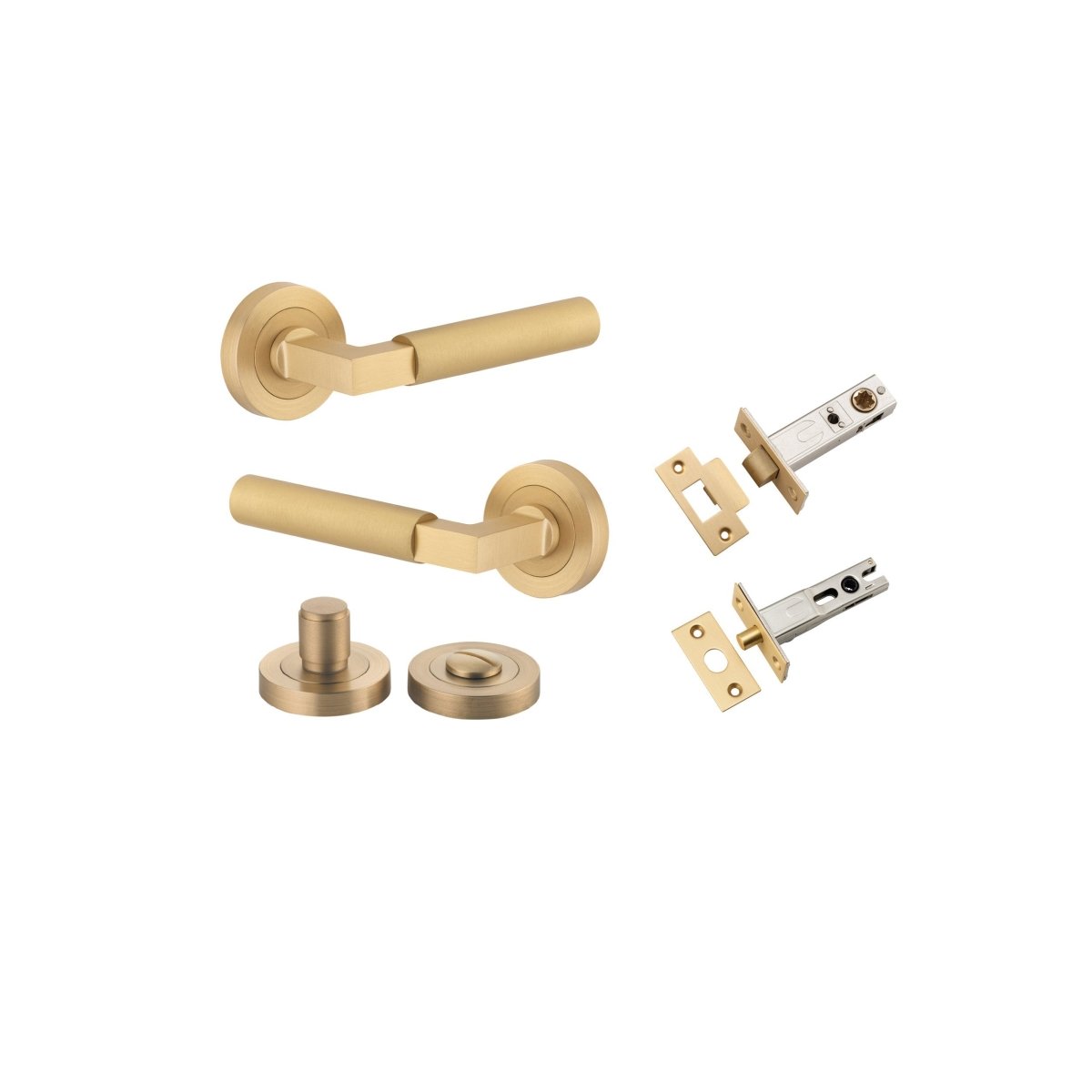IVER Berlin Solid Brass Round Rose Door Handle – Multiple Finishes Available - Entry - Point - 0453KPRIV60 - Iver