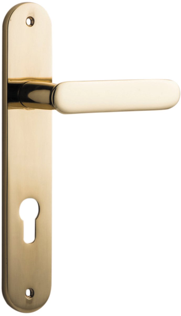IVER Bronte Solid Brass Oval Plate Door Handle – Multiple Finishes Available - Entry - Point - 10264E85 - Iver