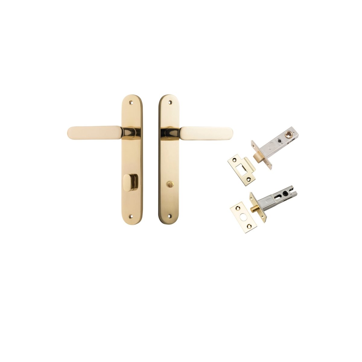 IVER Bronte Solid Brass Oval Plate Door Handle – Multiple Finishes Available - Entry - Point - 10264KPRIV60 - Iver