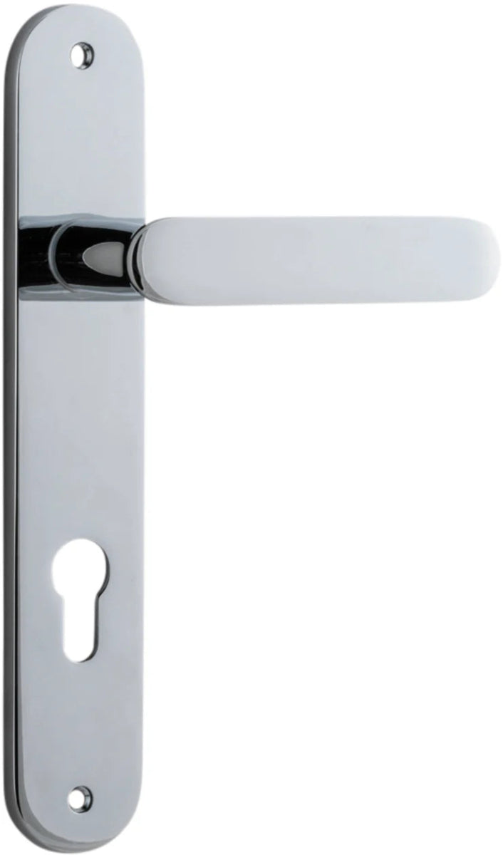 IVER Bronte Solid Brass Oval Plate Door Handle – Multiple Finishes Available - Entry - Point - 11764E85 - Iver