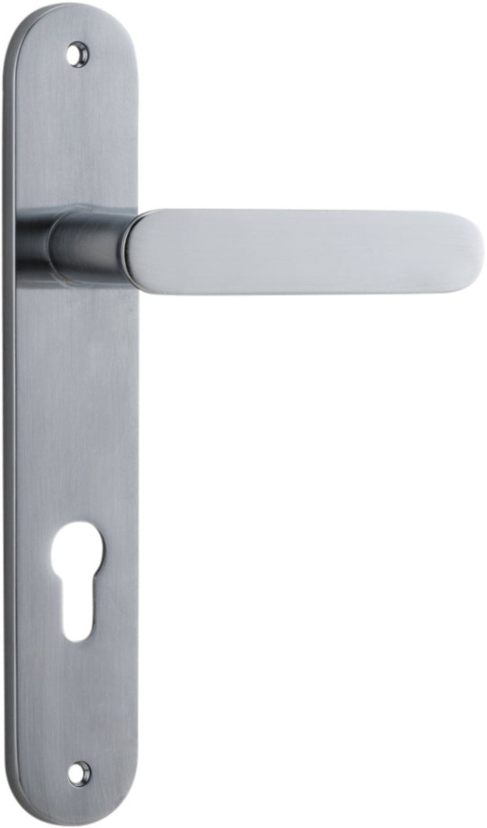 IVER Bronte Solid Brass Oval Plate Door Handle – Multiple Finishes Available - Entry - Point - 12264E85 - Iver