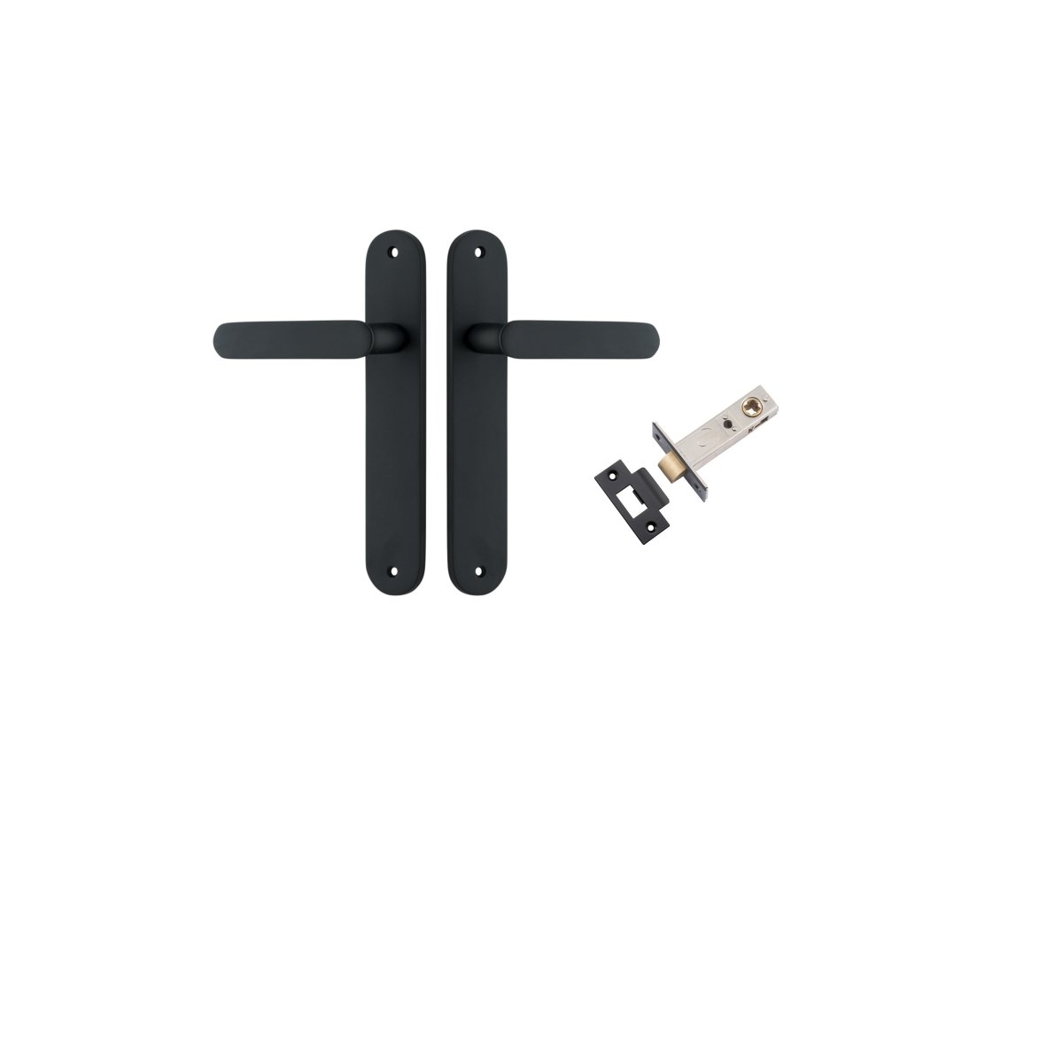 IVER Bronte Solid Brass Oval Plate Door Handle – Multiple Finishes Available - Entry - Point - 12764KPASS60 - Iver