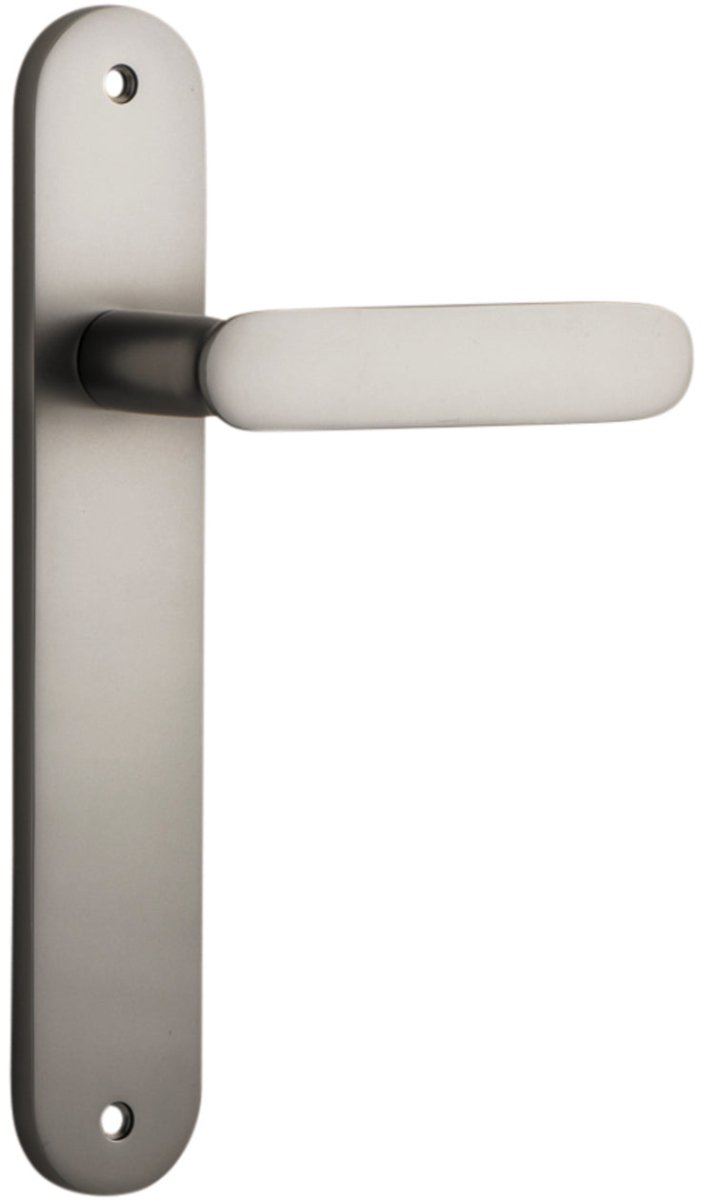 IVER Bronte Solid Brass Oval Plate Door Handle – Multiple Finishes Available - Entry - Point - 14764 - Iver