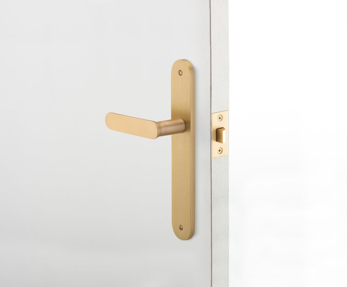 IVER Bronte Solid Brass Oval Plate Door Handle – Multiple Finishes Available - Entry - Point - 15264 - Iver