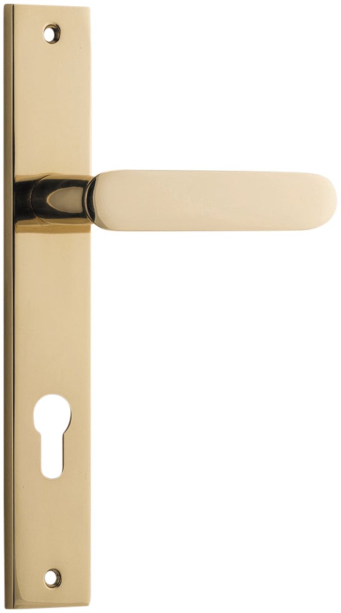 IVER Bronte Solid Brass Rectangular Backplate Door Handle – Multiple Finishes Available - Entry - Point - 10248E85 - Iver