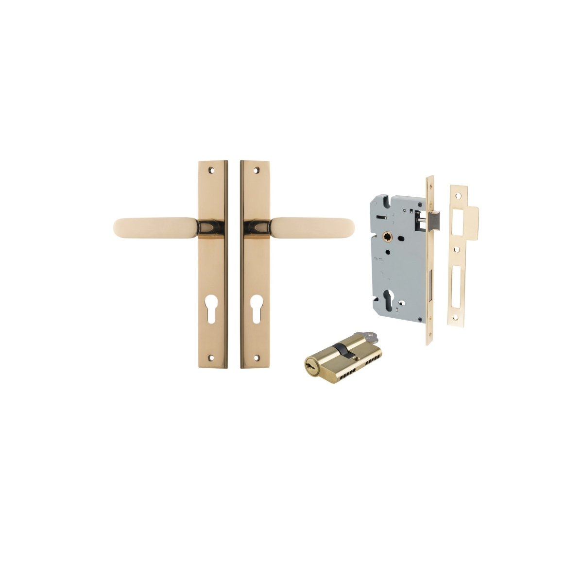 IVER Bronte Solid Brass Rectangular Backplate Door Handle – Multiple Finishes Available - Entry - Point - 10248KENTR60KK - Iver
