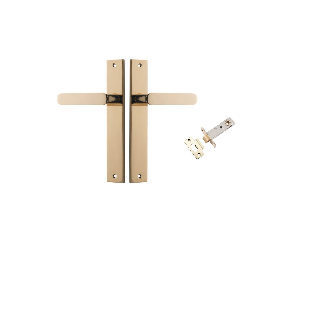 IVER Bronte Solid Brass Rectangular Backplate Door Handle – Multiple Finishes Available - Entry - Point - 10248KPASS60 - Iver