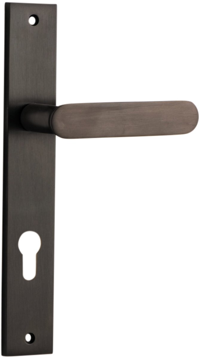 IVER Bronte Solid Brass Rectangular Backplate Door Handle – Multiple Finishes Available - Entry - Point - 10748E85 - Iver
