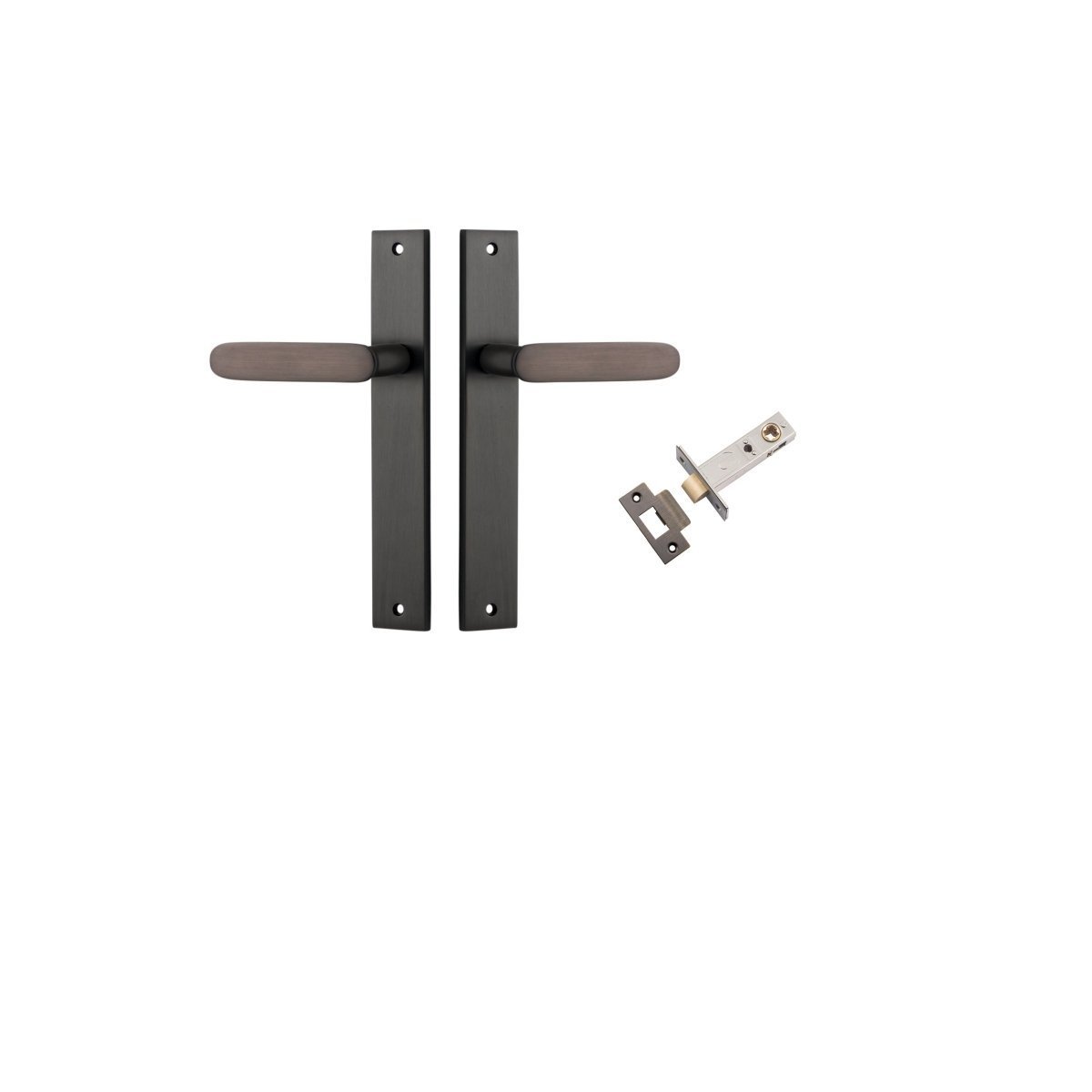 IVER Bronte Solid Brass Rectangular Backplate Door Handle – Multiple Finishes Available - Entry - Point - 10748KPASS60 - Iver