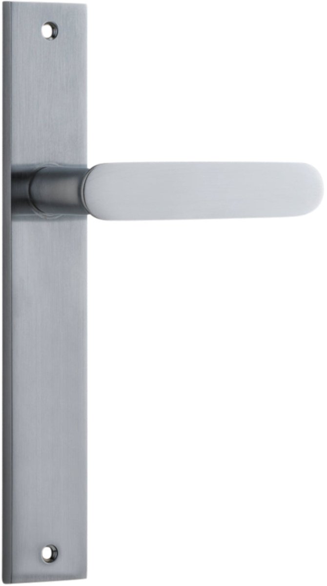 IVER Bronte Solid Brass Rectangular Backplate Door Handle – Multiple Finishes Available - Entry - Point - 12248 - Iver