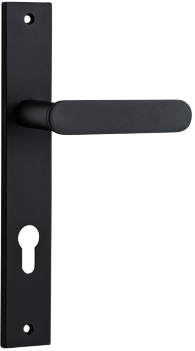 IVER Bronte Solid Brass Rectangular Backplate Door Handle – Multiple Finishes Available - Entry - Point - 12748E85 - Iver