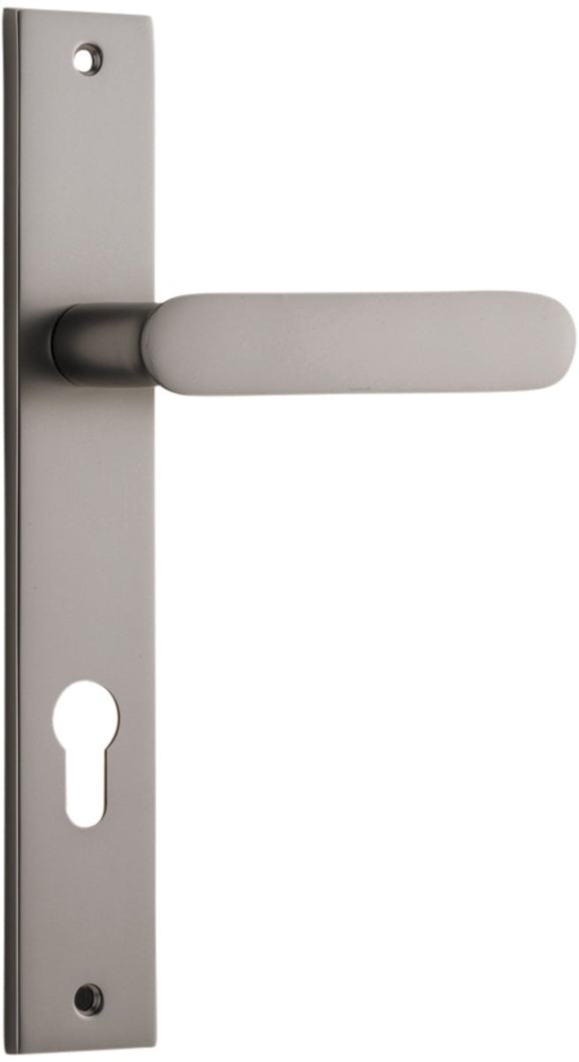 IVER Bronte Solid Brass Rectangular Backplate Door Handle – Multiple Finishes Available - Entry - Point - 14748E85 - Iver