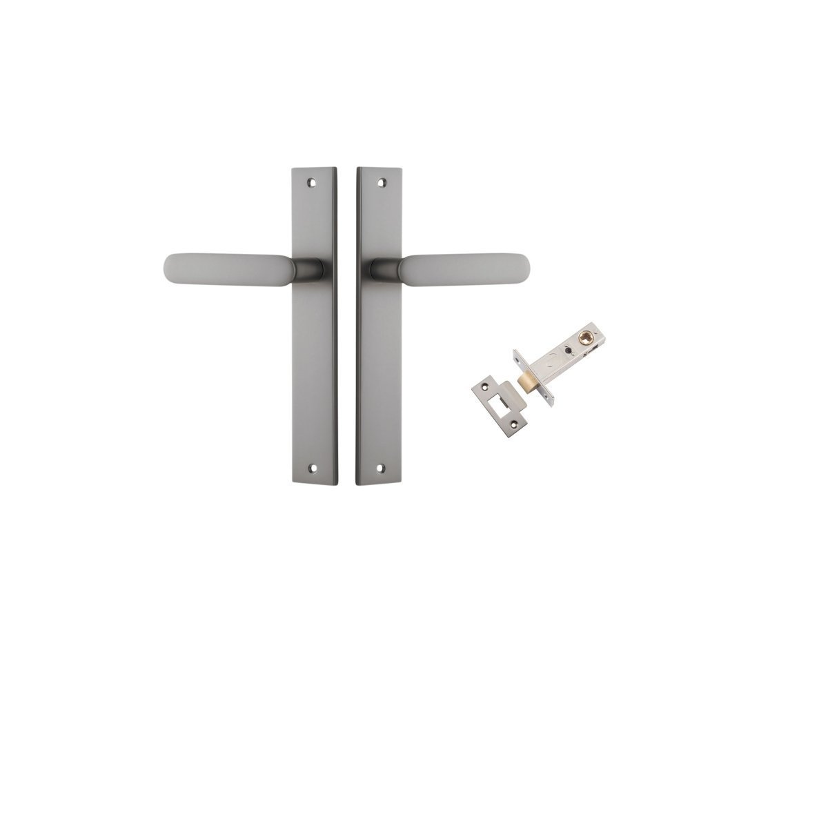IVER Bronte Solid Brass Rectangular Backplate Door Handle – Multiple Finishes Available - Entry - Point - 14748KPASS60 - Iver