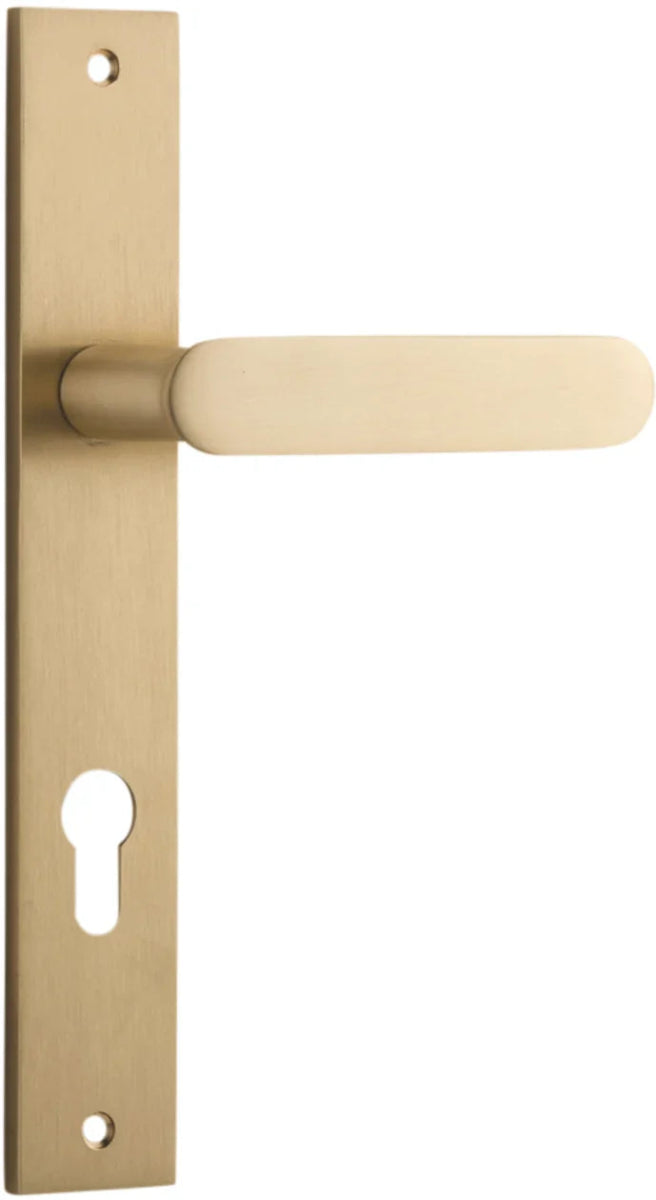 IVER Bronte Solid Brass Rectangular Backplate Door Handle – Multiple Finishes Available - Entry - Point - 15248E85 - Iver