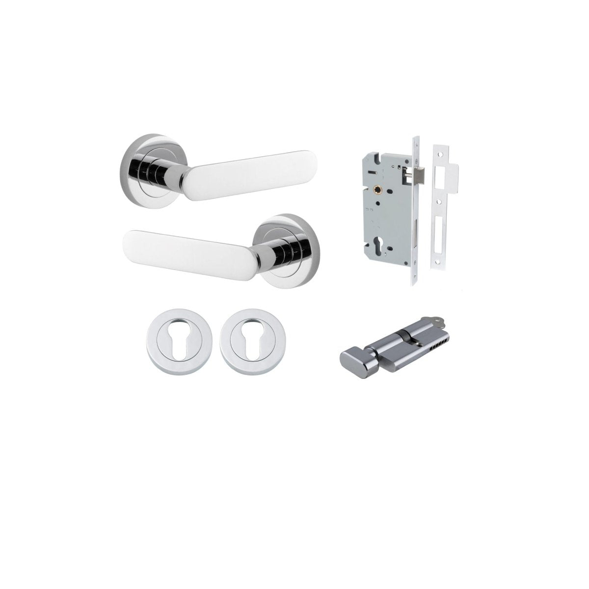 IVER Bronte Solid Brass Round Rose Door Handle – Multiple Finishes Available - Entry - Point - 0334KENTR60KT - Iver