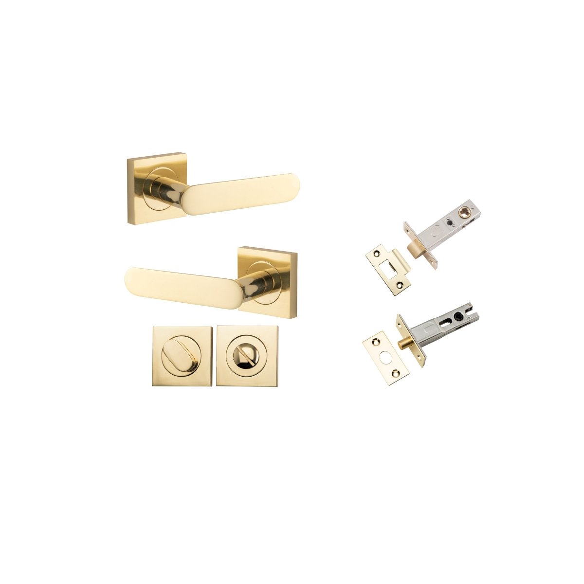 IVER Bronte Solid Brass Square Rose Door Handle – Multiple Finishes Available - Entry - Point - 0400KPRIV60 - Iver