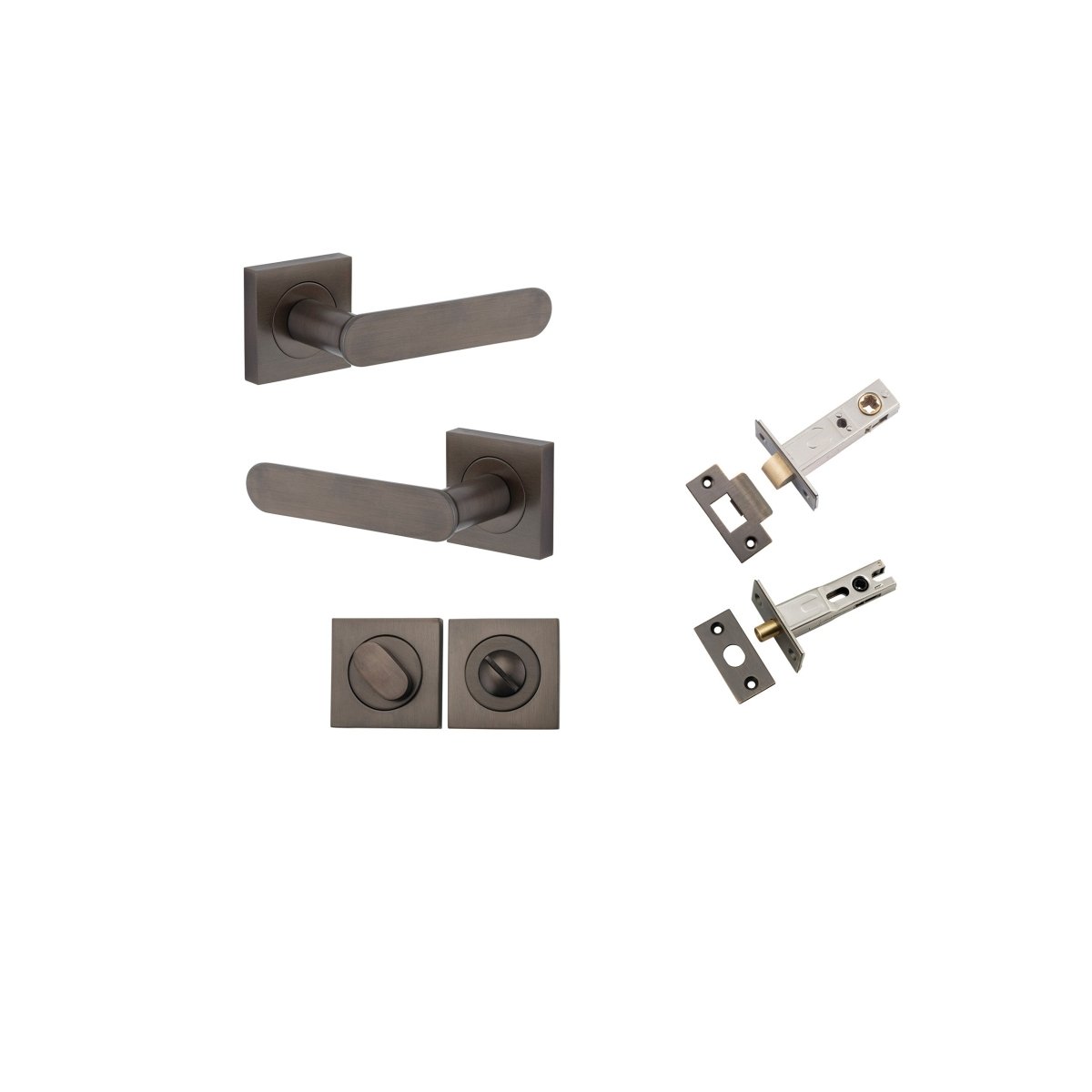 IVER Bronte Solid Brass Square Rose Door Handle – Multiple Finishes Available - Entry - Point - 0401KPRIV60 - Iver