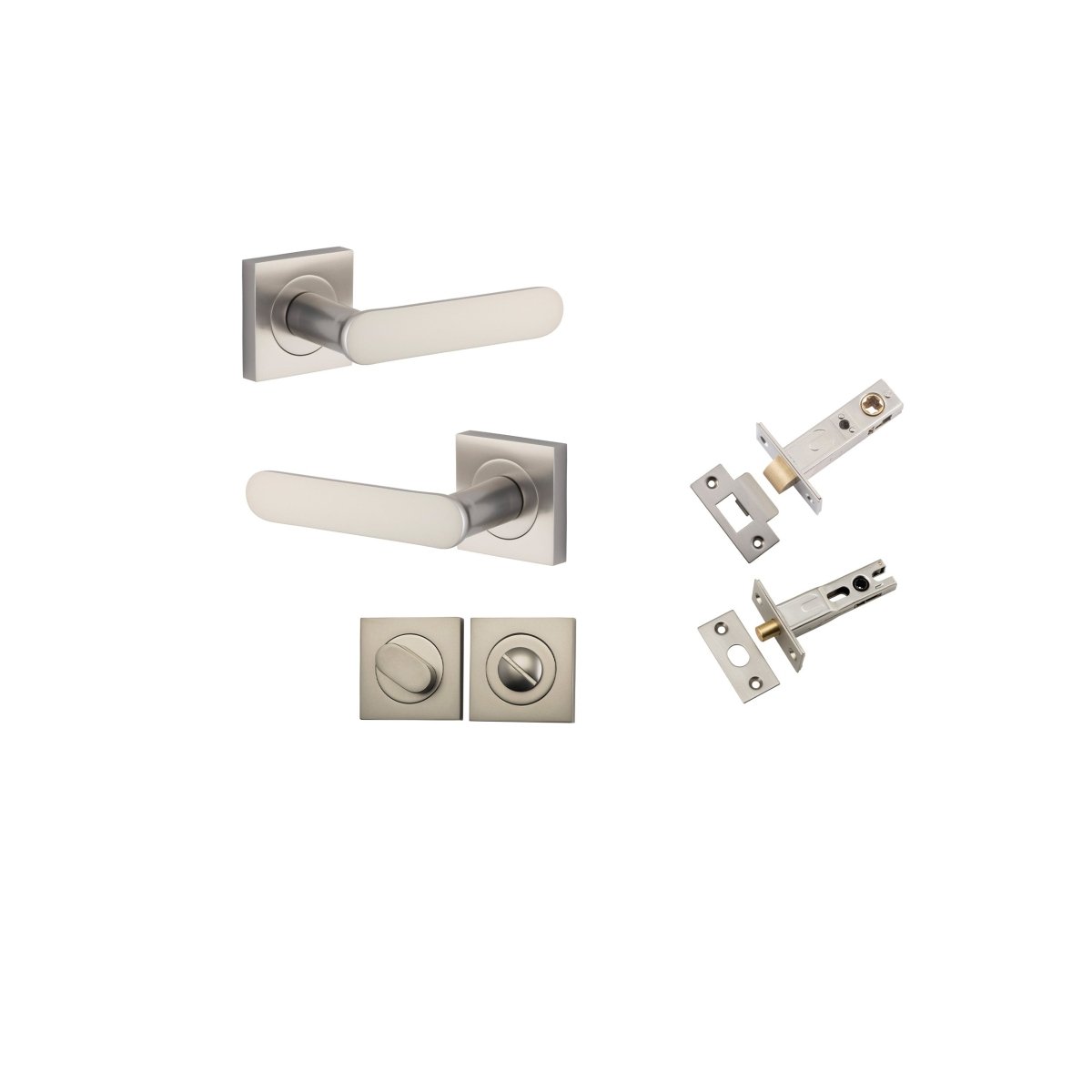 IVER Bronte Solid Brass Square Rose Door Handle – Multiple Finishes Available - Entry - Point - 0409KPRIV60 - Iver