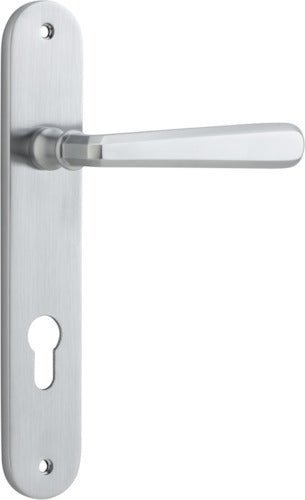 IVER Copenhagen Solid Brass Oval BackPlate Door Handle – Multiple Finishes Available - Entry - Point - 12376E85 - Iver