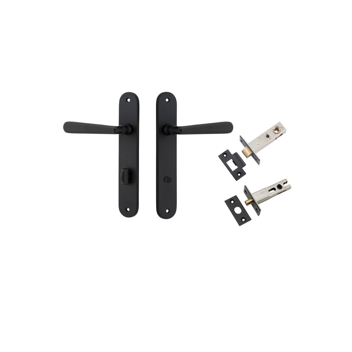 IVER Copenhagen Solid Brass Oval BackPlate Door Handle – Multiple Finishes Available - Entry - Point - 12876KPRIV60 - Iver