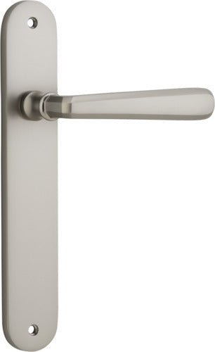 IVER Copenhagen Solid Brass Oval BackPlate Door Handle – Multiple Finishes Available - Entry - Point - 14876 - Iver
