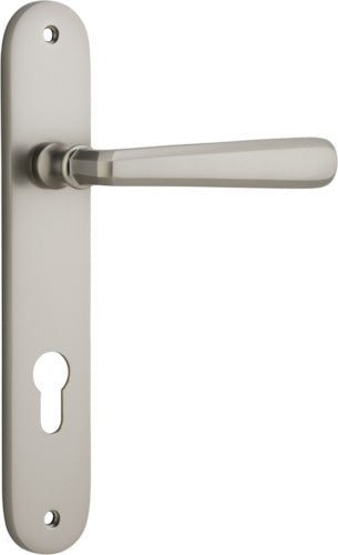 IVER Copenhagen Solid Brass Oval BackPlate Door Handle – Multiple Finishes Available - Entry - Point - 14876E85 - Iver