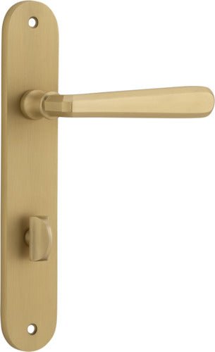 IVER Copenhagen Solid Brass Oval BackPlate Door Handle – Multiple Finishes Available - Entry - Point - 15376P85 - Iver