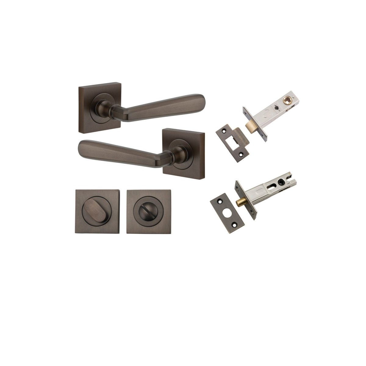 IVER Copenhagen Solid Brass Square Rose Door Handle – Multiple Finishes Available - Entry - Point - 21191KPRIV60 - Iver