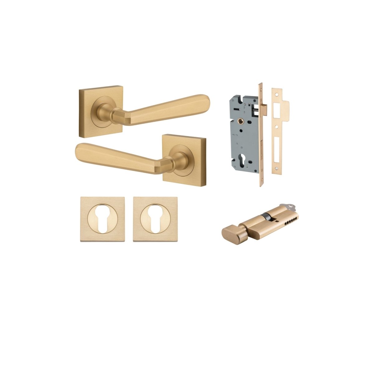 IVER Copenhagen Solid Brass Square Rose Door Handle – Multiple Finishes Available - Entry - Point - 21196KENTR60KT - Iver