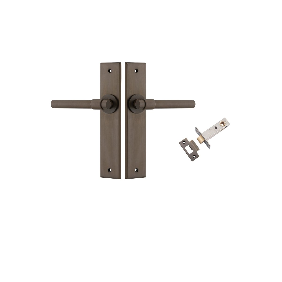 IVER Helsinki Lever Solid Brass Chamfered Backplate Door Handle – Multiple Finishes Available - Entry - Point - 10904KPASS60 - Iver