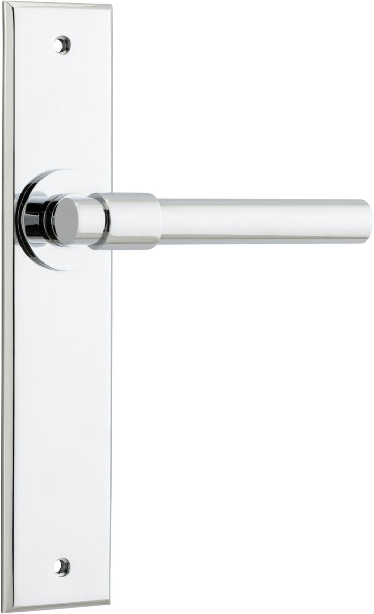 IVER Helsinki Lever Solid Brass Chamfered Backplate Door Handle – Multiple Finishes Available - Entry - Point - 11904 - Iver