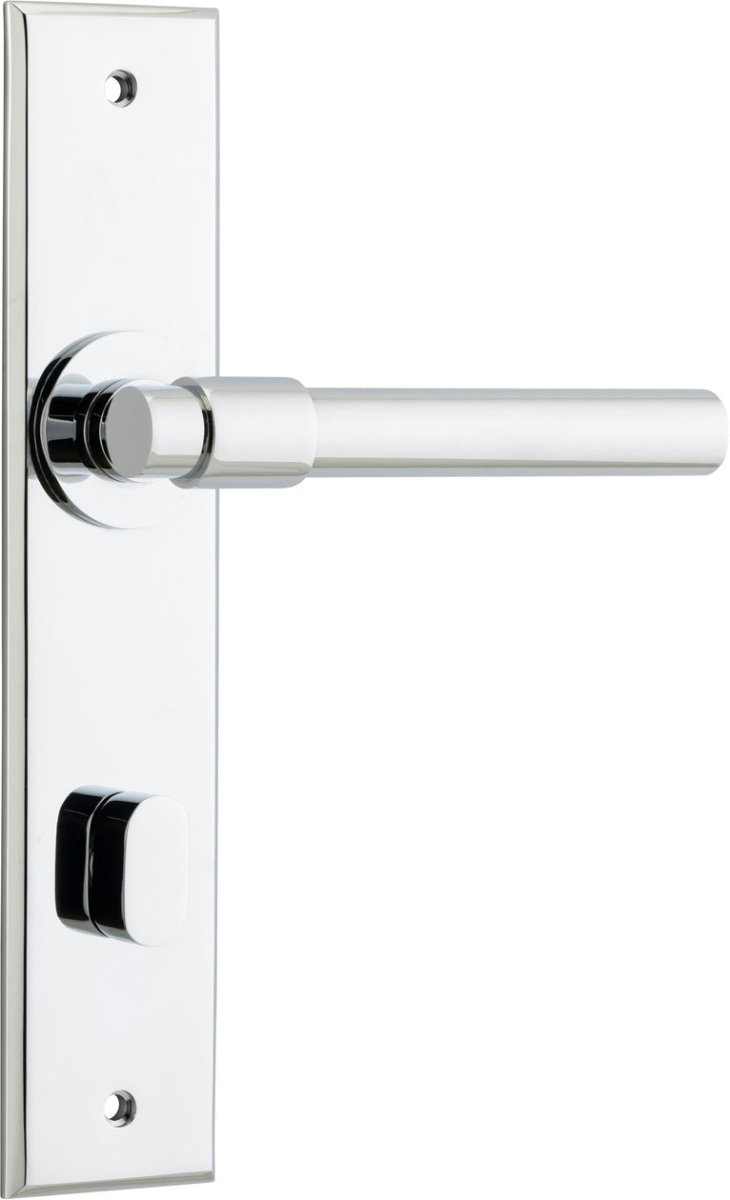 IVER Helsinki Lever Solid Brass Chamfered Backplate Door Handle – Multiple Finishes Available - Entry - Point - 11904P85 - Iver