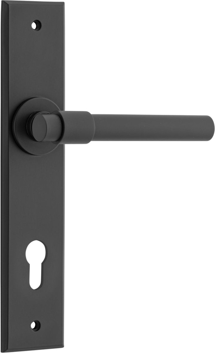 IVER Helsinki Lever Solid Brass Chamfered Backplate Door Handle – Multiple Finishes Available - Entry - Point - 12904E85 - Iver