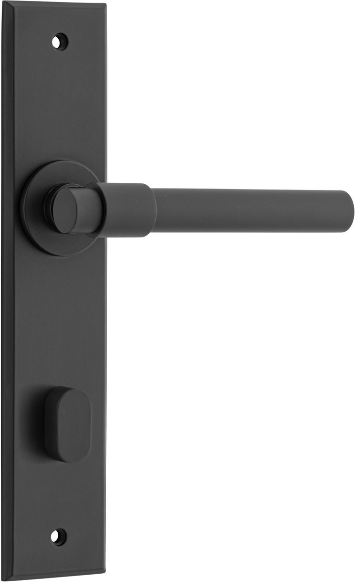 IVER Helsinki Lever Solid Brass Chamfered Backplate Door Handle – Multiple Finishes Available - Entry - Point - 12904P85 - Iver