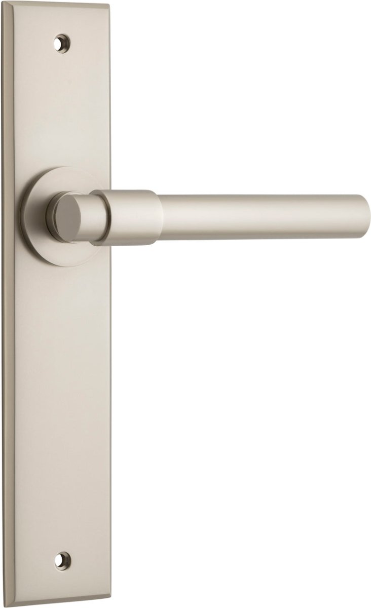 IVER Helsinki Lever Solid Brass Chamfered Backplate Door Handle – Multiple Finishes Available - Entry - Point - 14904 - Iver