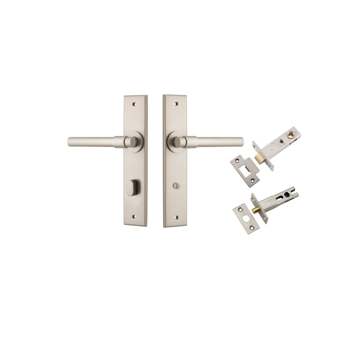 IVER Helsinki Lever Solid Brass Chamfered Backplate Door Handle – Multiple Finishes Available - Entry - Point - 14904KPRIV60 - Iver