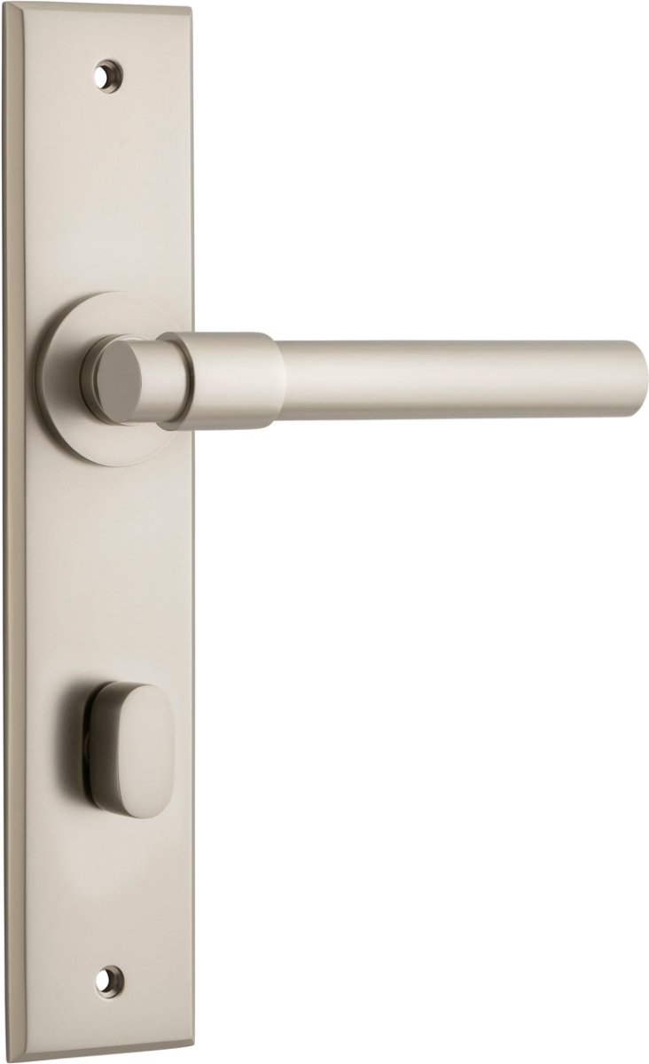 IVER Helsinki Lever Solid Brass Chamfered Backplate Door Handle – Multiple Finishes Available - Entry - Point - 14904P85 - Iver