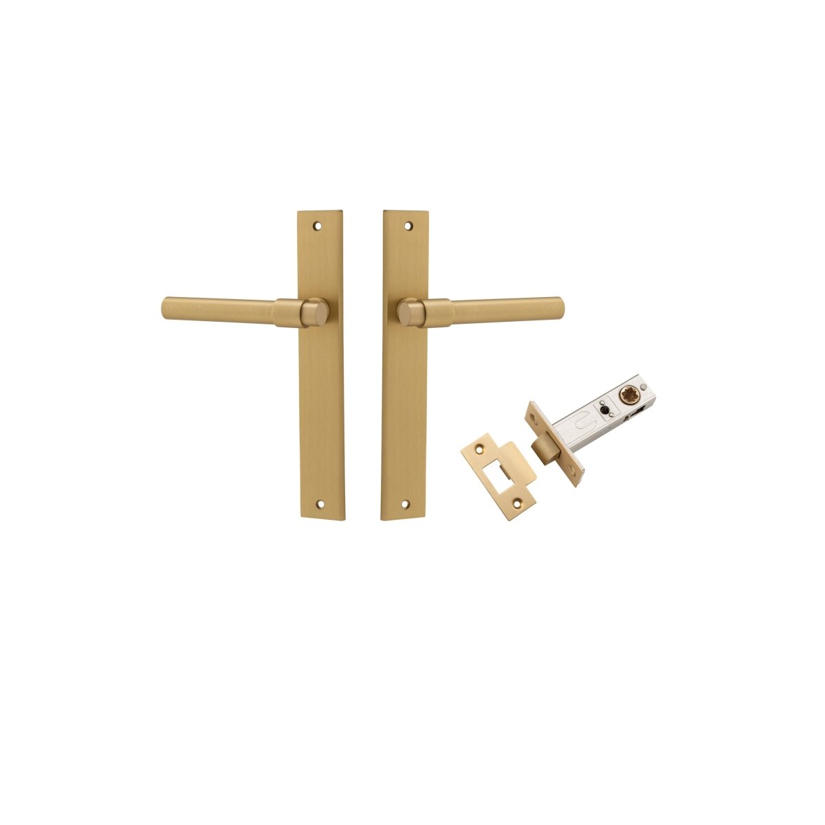 IVER Helsinki Solid Brass Rectangular Backplate Door Handle – Multiple Finishes Available - Entry - Point - 15396KPASS60 - Iver