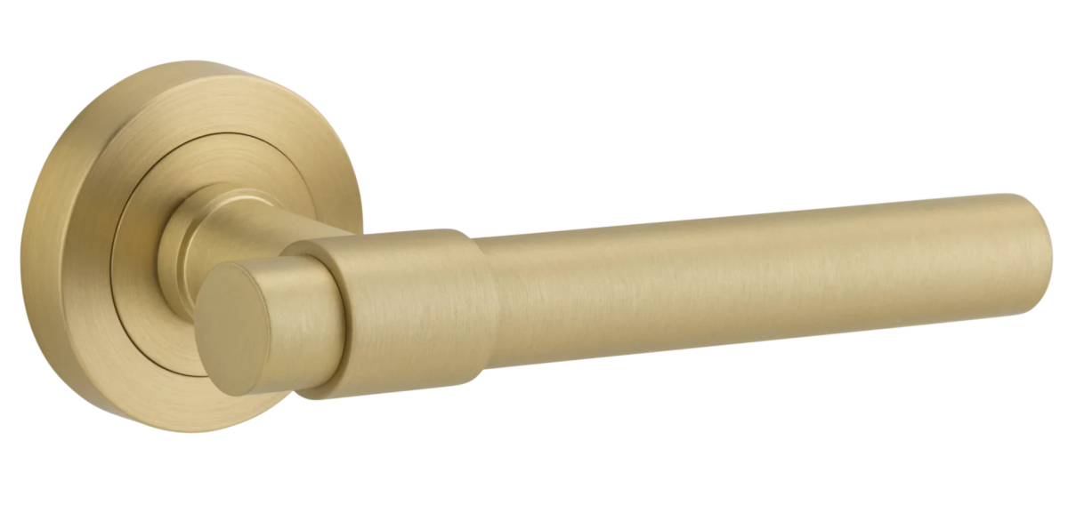 IVER Helsinki Solid Brass Round Rose Door Handle – Multiple Finishes Available - Entry - Point - 16626 - Iver