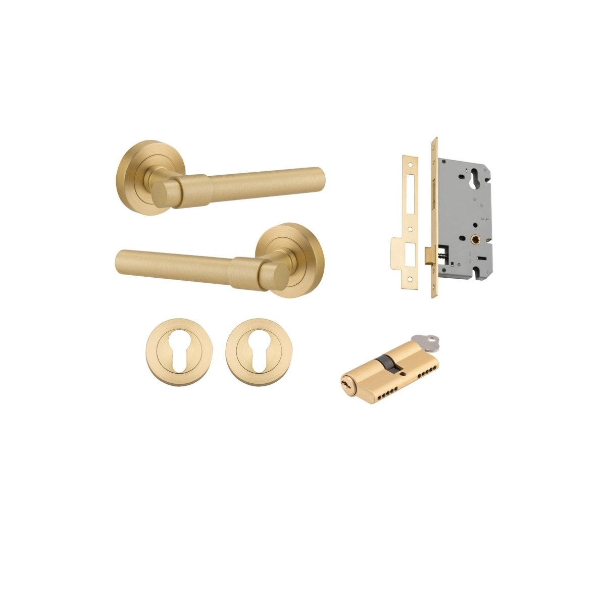 IVER Helsinki Solid Brass Round Rose Door Handle – Multiple Finishes Available - Entry - Point - 16626KENTR60KK - Iver