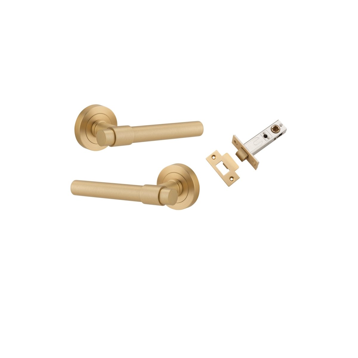 IVER Helsinki Solid Brass Round Rose Door Handle – Multiple Finishes Available - Entry - Point - 20626KPASS60 - Iver