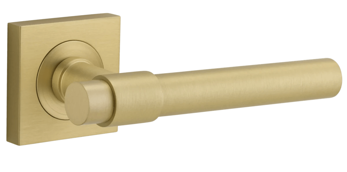 IVER Helsinki Solid Brass Square Rose Door Handle – Multiple Finishes Available - Entry - Point - 16204 - Iver