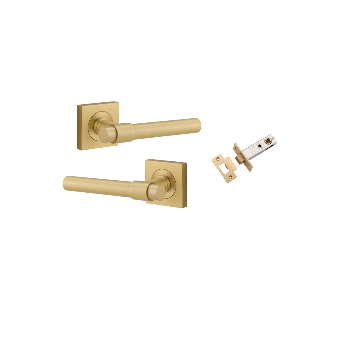 IVER Helsinki Solid Brass Square Rose Door Handle – Multiple Finishes Available - Entry - Point - 16204KPASS60 - Iver