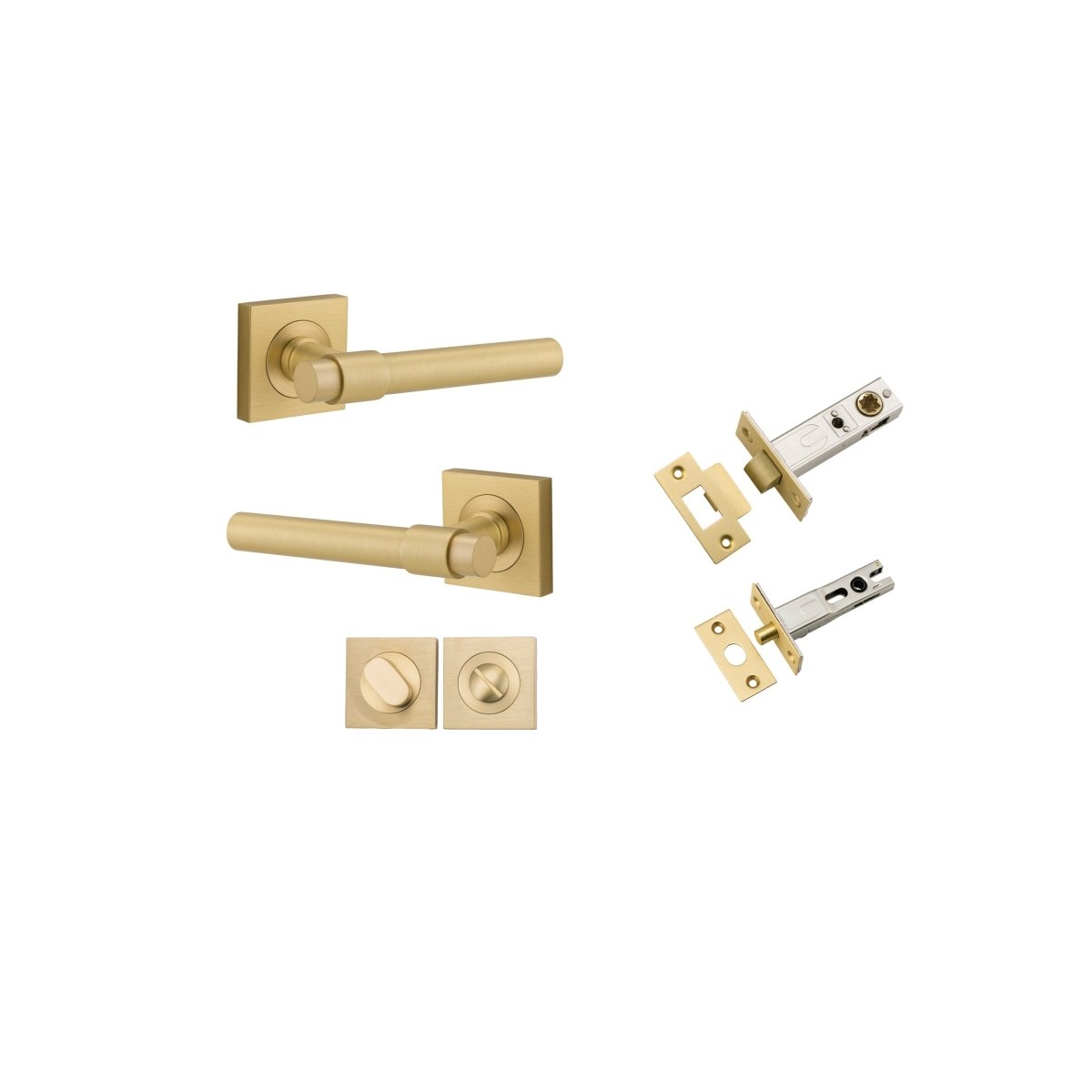 IVER Helsinki Solid Brass Square Rose Door Handle – Multiple Finishes Available - Entry - Point - 16204KPRIV60 - Iver