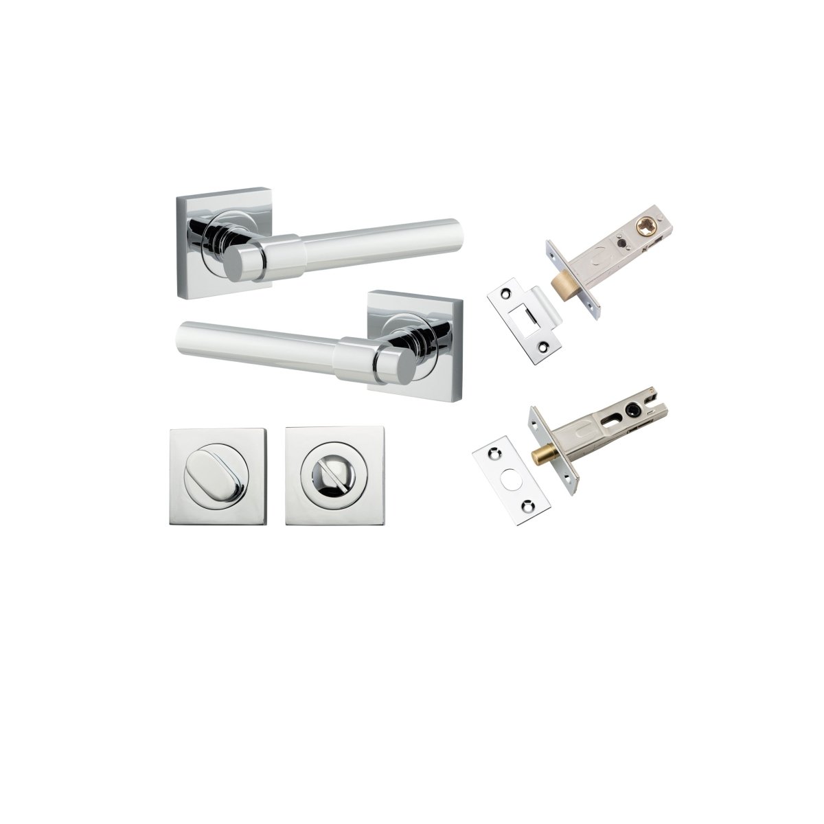 IVER Helsinki Solid Brass Square Rose Door Handle – Multiple Finishes Available - Entry - Point - 21204KPRIV60 - Iver