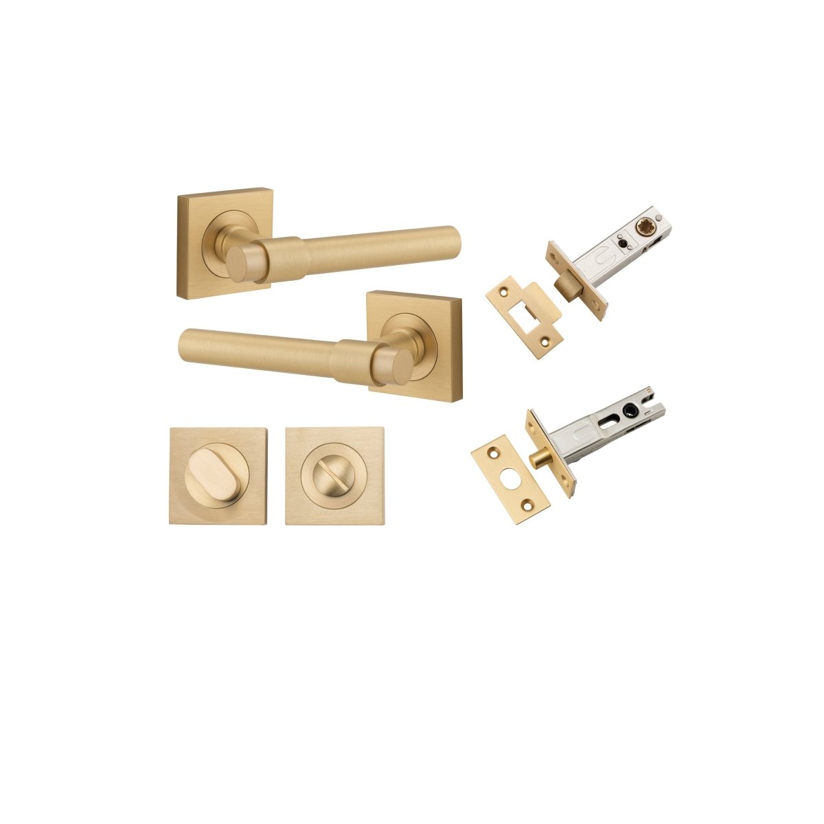 IVER Helsinki Solid Brass Square Rose Door Handle – Multiple Finishes Available - Entry - Point - 21206KPRIV60 - Iver