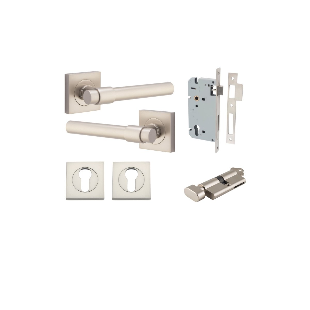 IVER Helsinki Solid Brass Square Rose Door Handle – Multiple Finishes Available - Entry - Point - 21209KENTR60KT - Iver