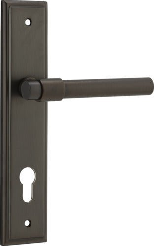 IVER Helsinki Solid Brass Stepped Backplate Door Handle – Multiple Finishes Available - Entry - Point - 10902E85 - Iver