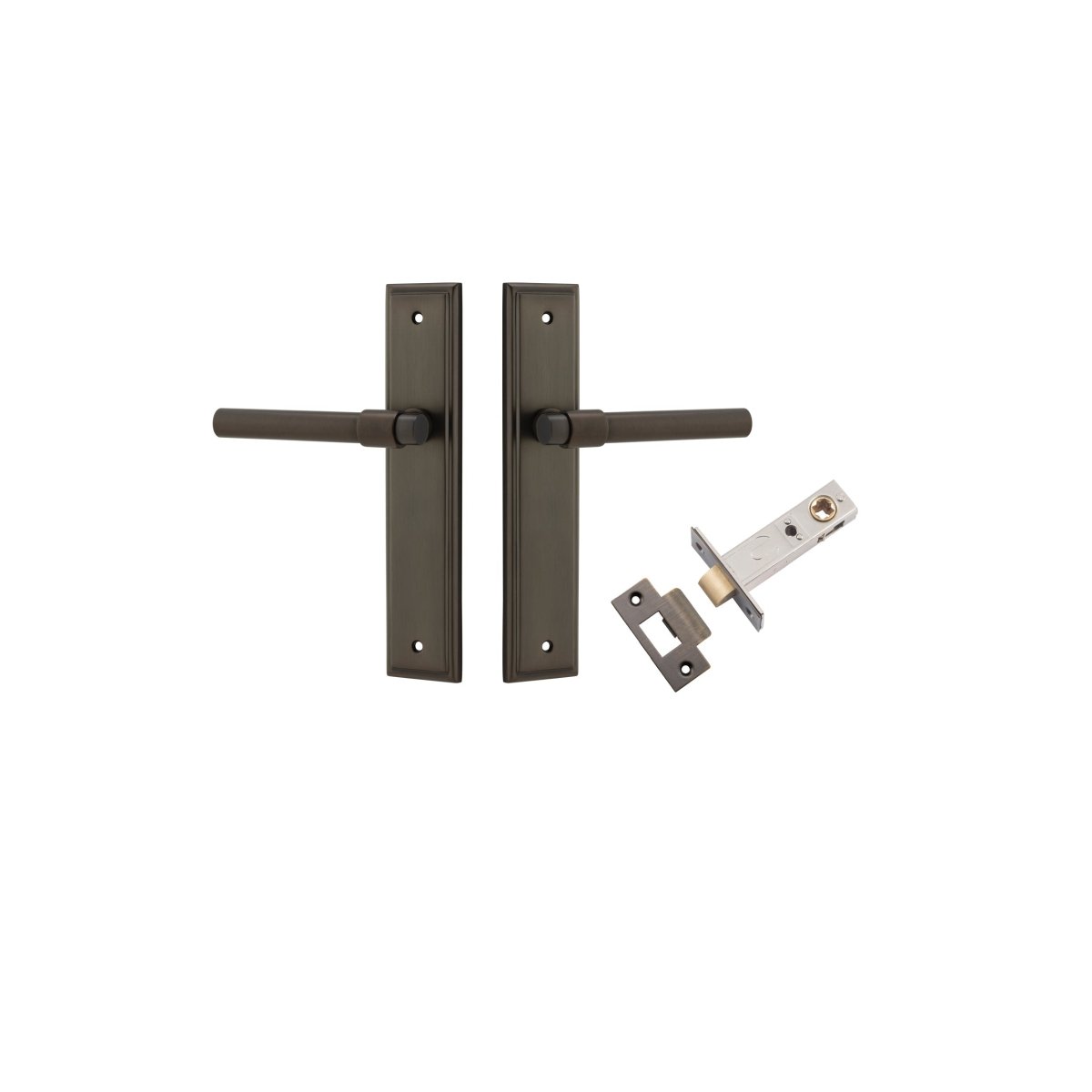 IVER Helsinki Solid Brass Stepped Backplate Door Handle – Multiple Finishes Available - Entry - Point - 10902KPASS60 - Iver
