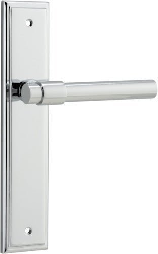 IVER Helsinki Solid Brass Stepped Backplate Door Handle – Multiple Finishes Available - Entry - Point - 11902 - Iver